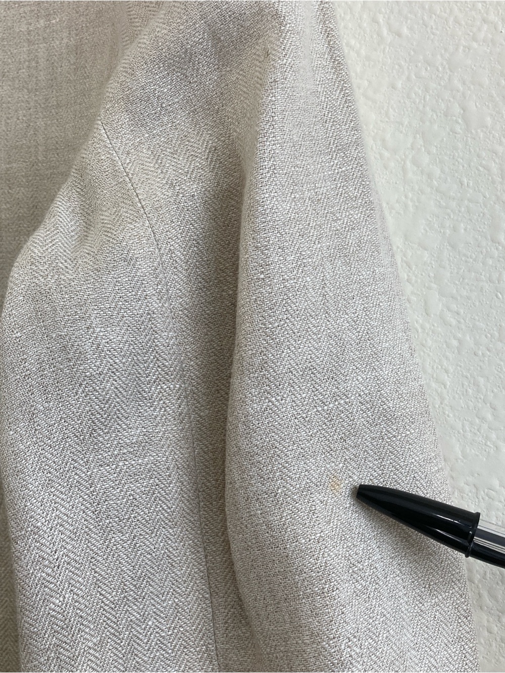 LOFT One Button Herringbone Blazer Size 8 Beige Linen Color Jacket - Picture 15 of 16